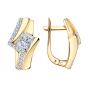 Золотые серьги с кристаллом swarovski АЛЕКСАНДРА кл3504а-62