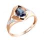 Золотое кольцо с сапфиром гидротермальным и фианитом АЛЕКСАНДРА кл3749-27-01