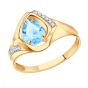Золотое кольцо с топазом и фианитом АЛЕКСАНДРА кл3749-78-01