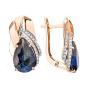 Золотые серьги с сапфиром гидротермальным и фианитом АЛЕКСАНДРА кл3816а-27-01