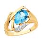 Золотое кольцо с топазом и фианитом АЛЕКСАНДРА кл3936-78-01