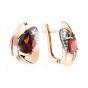 Золотые серьги с гранатом и фианитом АЛЕКСАНДРА кл3936а-2-01