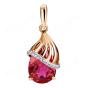 Золотая подвеска с рубином гидротермальным АЛЕКСАНДРА п544-30