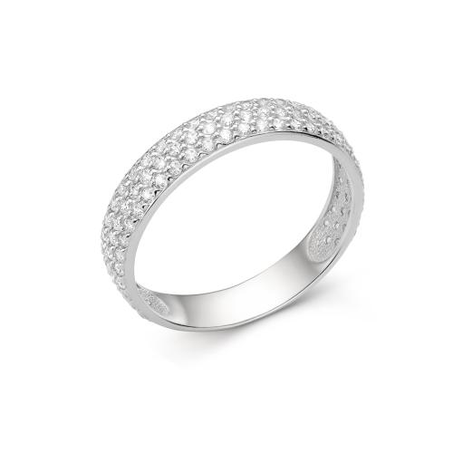 Кольцо дорожка из белого золота с фианитом ДИНАСТИЯ 000501-3101