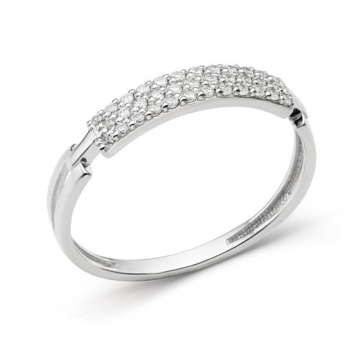 Кольцо дорожка из белого золота с фианитом ДИНАСТИЯ 000591-3101