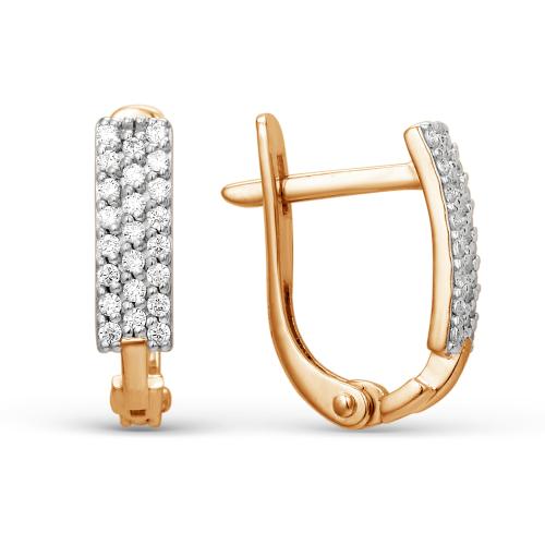 Золотые серьги дорожки с фианитом ДИНАСТИЯ 000592-1102