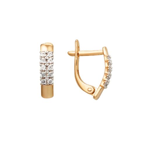 Золотые серьги с фианитом ДИНАСТИЯ 000852-1102