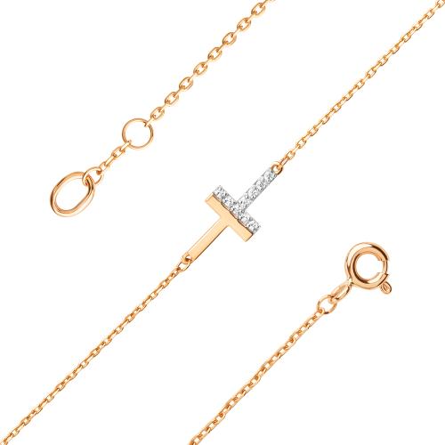 Золотой браслет с фианитом ДИНАСТИЯ 001359-1102