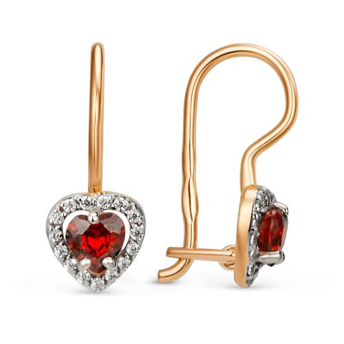 Золотые серьги с фианитом ДИНАСТИЯ 002495-1122