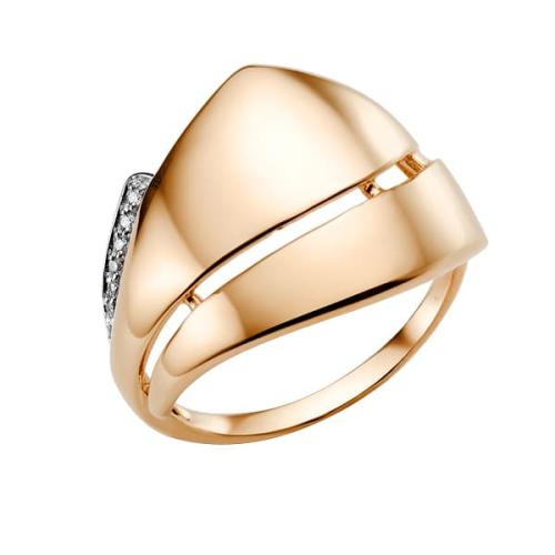 Золотое кольцо с фианитом ДИНАСТИЯ 005811-1102