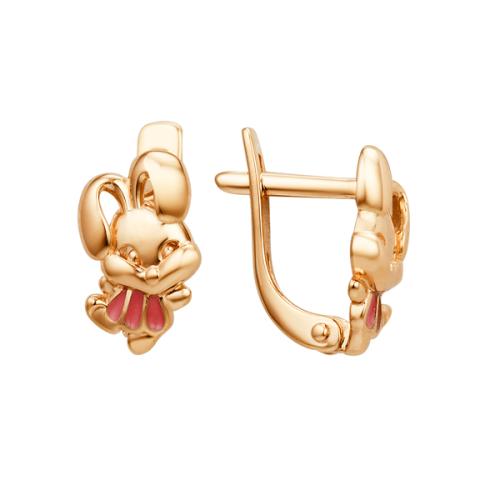 Золотые серьги с эмалью ДИНАСТИЯ 006722-1680 Золотые серьги с эмалью ДИНАСТИЯ 006722-1680