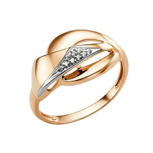 Золотое кольцо с фианитом ДИНАСТИЯ 009361-1102