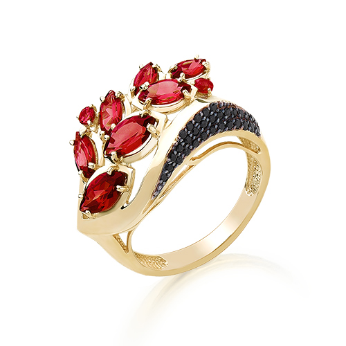 Золотое кольцо с гранатом МАСТЕР БРИЛЛИАНТ 01-1-952-2400-012