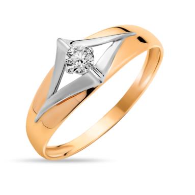 Золотое кольцо с фианитом ВЫСТАВКА 01-114796