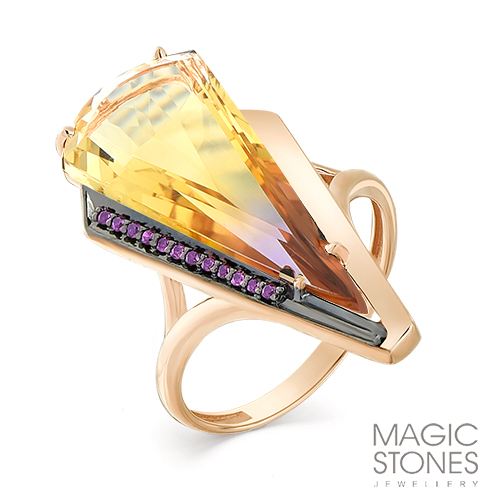 Золотое кольцо с аметрином МАСТЕР БРИЛЛИАНТ 01-2-299-1702-012