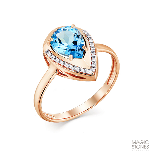 Золотое кольцо с топазом и фианитом МАСТЕР БРИЛЛИАНТ 01-2-594-1301-011 Золотое кольцо с топазом и фианитом МАСТЕР БРИЛЛИАНТ 01-2-594-1301-011