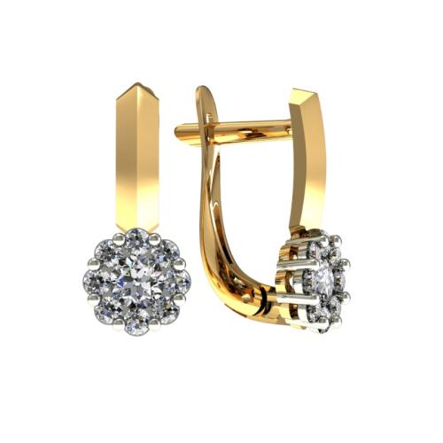 Золотые серьги с фианитом SANIS 01-217993
