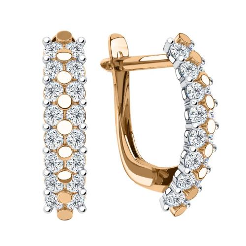 Золотые серьги дорожки с фианитом SANIS 01-218388