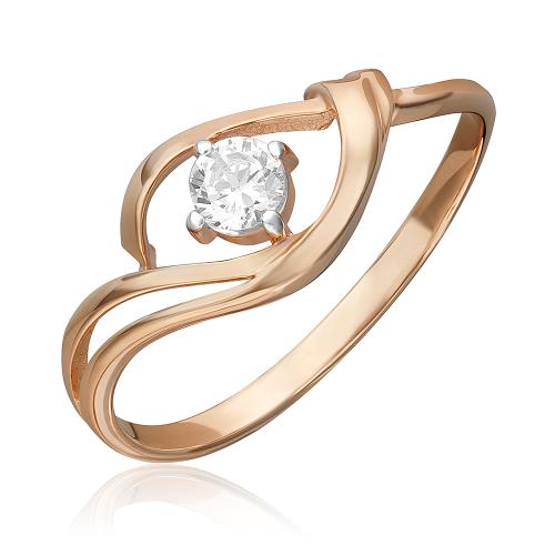 Золотое кольцо с фианитом ПЛАТИНА 01-3103-00-401-