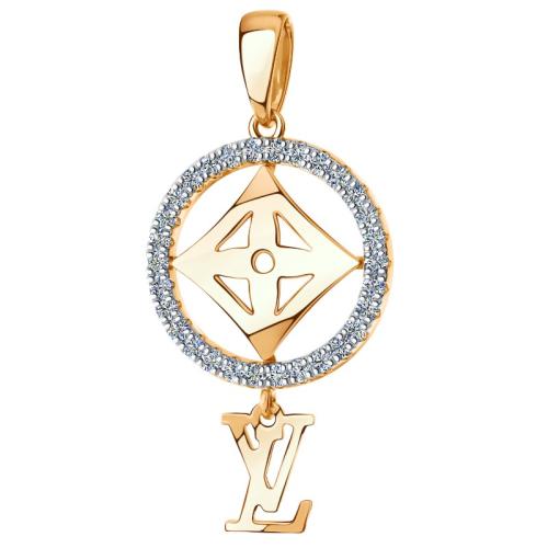 Золотая подвеска с фианитом SANIS 01-318004