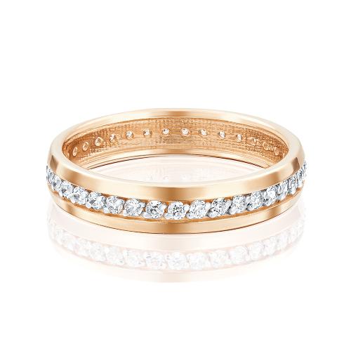 Золотое кольцо дорожка с фианитом ПЛАТИНА 01-3268-24