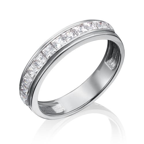 Кольцо дорожка из белого золота с кристаллом swarovski ПЛАТИНА 01-3660-00-501-1120-38