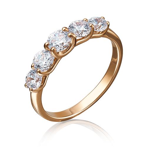 Золотое кольцо дорожка с кристаллом swarovski ПЛАТИНА 01-4375-00-501-