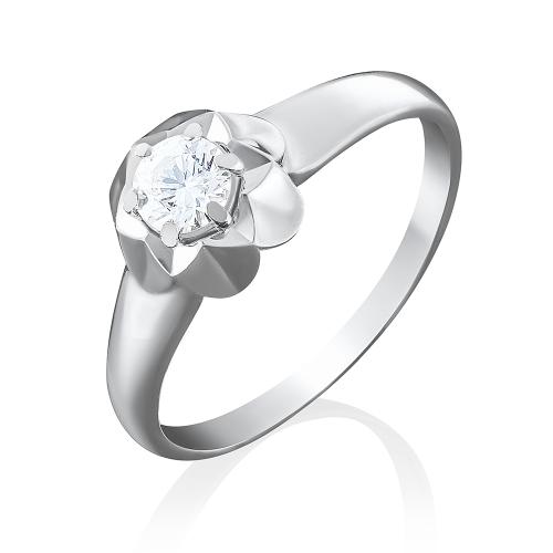 Кольцо из белого золота с кристаллом swarovski и фианитом ПЛАТИНА 01-4941-00-501-1120-38 Кольцо из белого золота с кристаллом swarovski и фианитом ПЛАТИНА 01-4941-00-501-1120-38