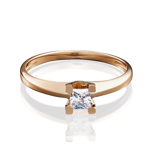 Золотое помолвочное кольцо с фианитом ПЛАТИНА 01-4978-00-401-1110-03