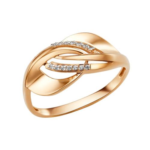 Золотое кольцо с фианитом ДИНАСТИЯ 011621-1102