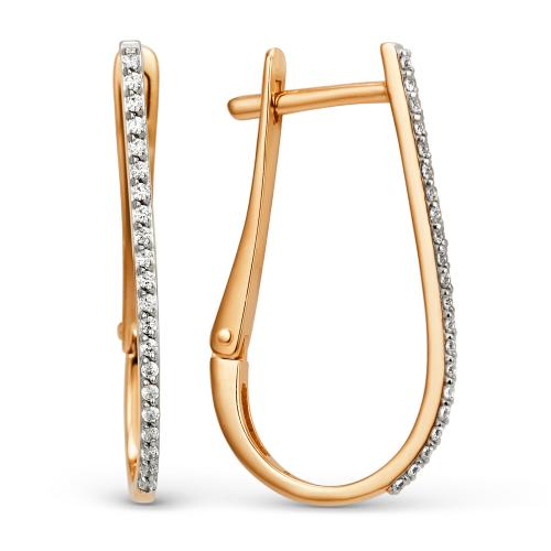 Золотые серьги дорожки с фианитом ДИНАСТИЯ 012062-1102 Золотые серьги дорожки с фианитом ДИНАСТИЯ 012062-1102