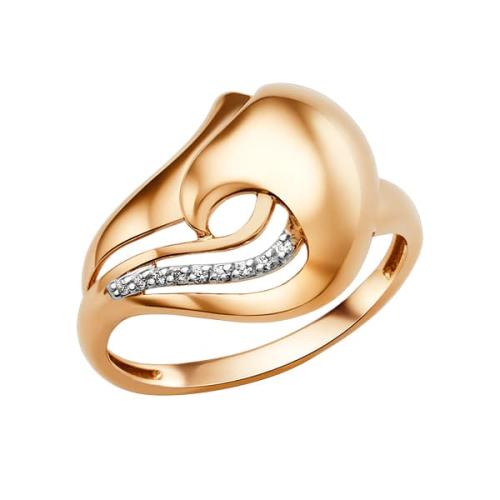 Золотое кольцо с фианитом ДИНАСТИЯ 012171-1102