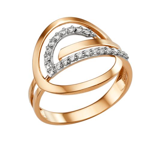 Золотое кольцо с фианитом ДИНАСТИЯ 012261-1102