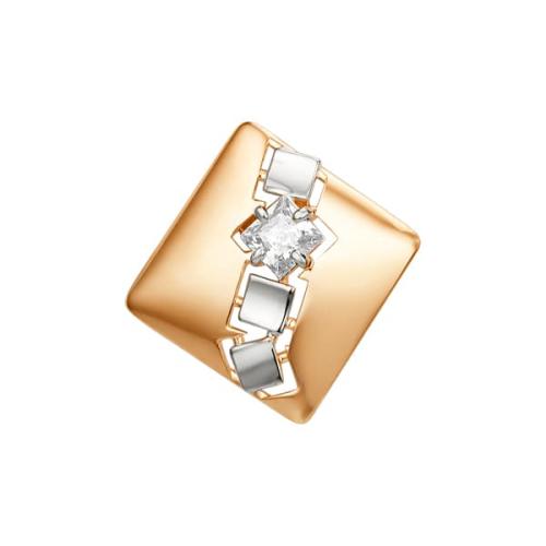 Золотая подвеска с фианитом ДИНАСТИЯ 012823-1102