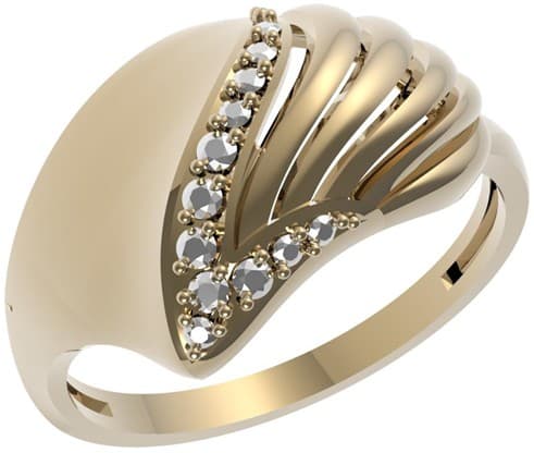 Золотое кольцо с фианитом ДИНАСТИЯ 013441-1102