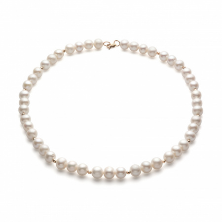 Золотое колье с жемчугом DEFLEUR 01550NA1D9.60 Золотое колье с жемчугом DEFLEUR 01550NA1D9.60