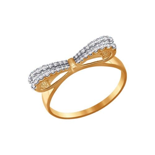 Золотое кольцо с фианитом SOKOLOV 016602