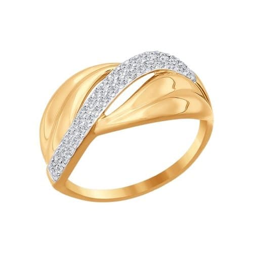 Золотое кольцо с фианитом SOKOLOV 016817