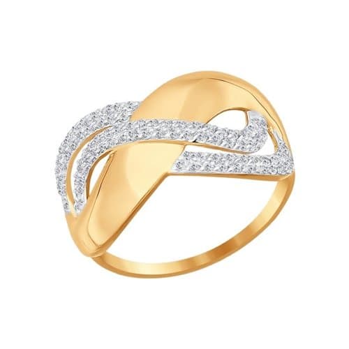 Золотое кольцо с фианитом SOKOLOV 016852