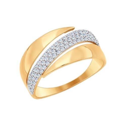 Золотое кольцо с фианитом SOKOLOV 017112