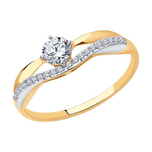 Золотое кольцо с фианитом SOKOLOV 017142