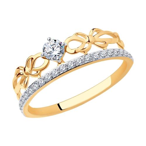 Золотое кольцо с фианитом SOKOLOV 017233