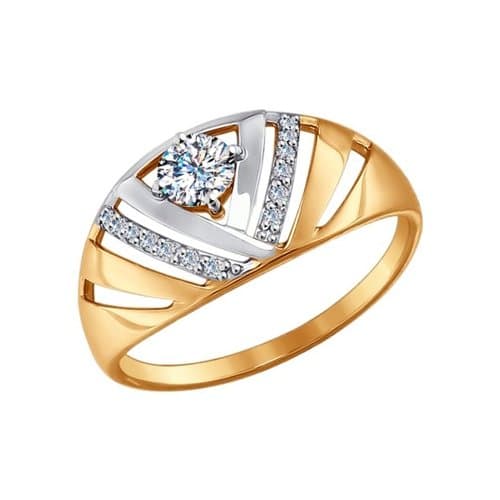 Золотое кольцо с фианитом SOKOLOV 017311