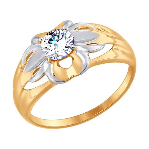 Золотое кольцо с фианитом SOKOLOV 017428