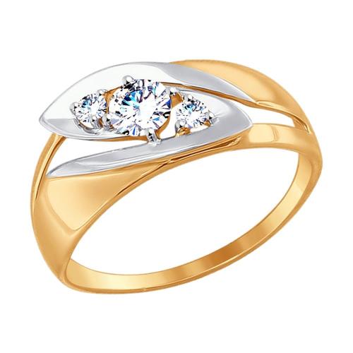 Золотое кольцо с фианитом SOKOLOV 017464