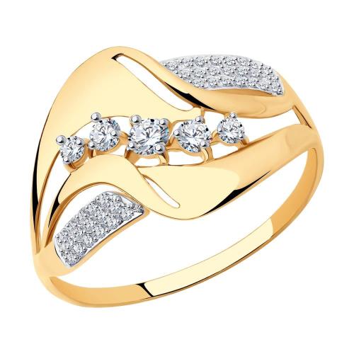 Золотое кольцо с фианитом SOKOLOV 017521