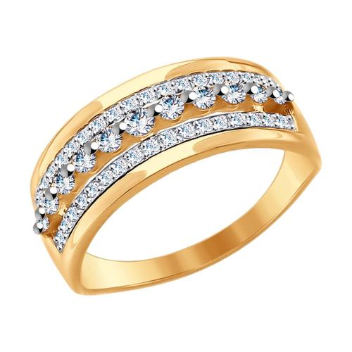 Золотое кольцо дорожка с фианитом SOKOLOV 017642