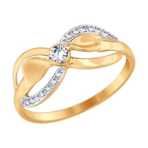 Золотое кольцо с фианитом SOKOLOV 017666