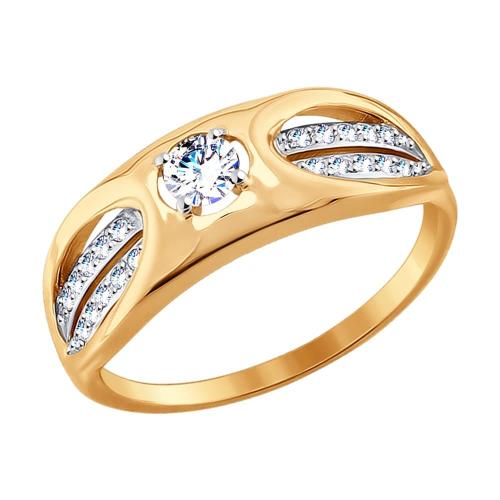 Золотое кольцо с фианитом SOKOLOV 017672