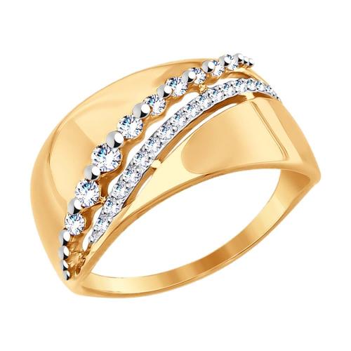 Золотое кольцо с фианитом SOKOLOV 017673